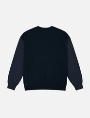 Skull and Seagull Jacquard Oversized Color-Blocking Knit Sweater