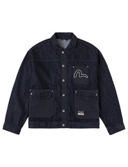 Fabric Blocking Denim Jacket