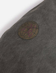 Heavy Washed Multi Logo Badges Print Regular Fit Padded Bomber Jacket