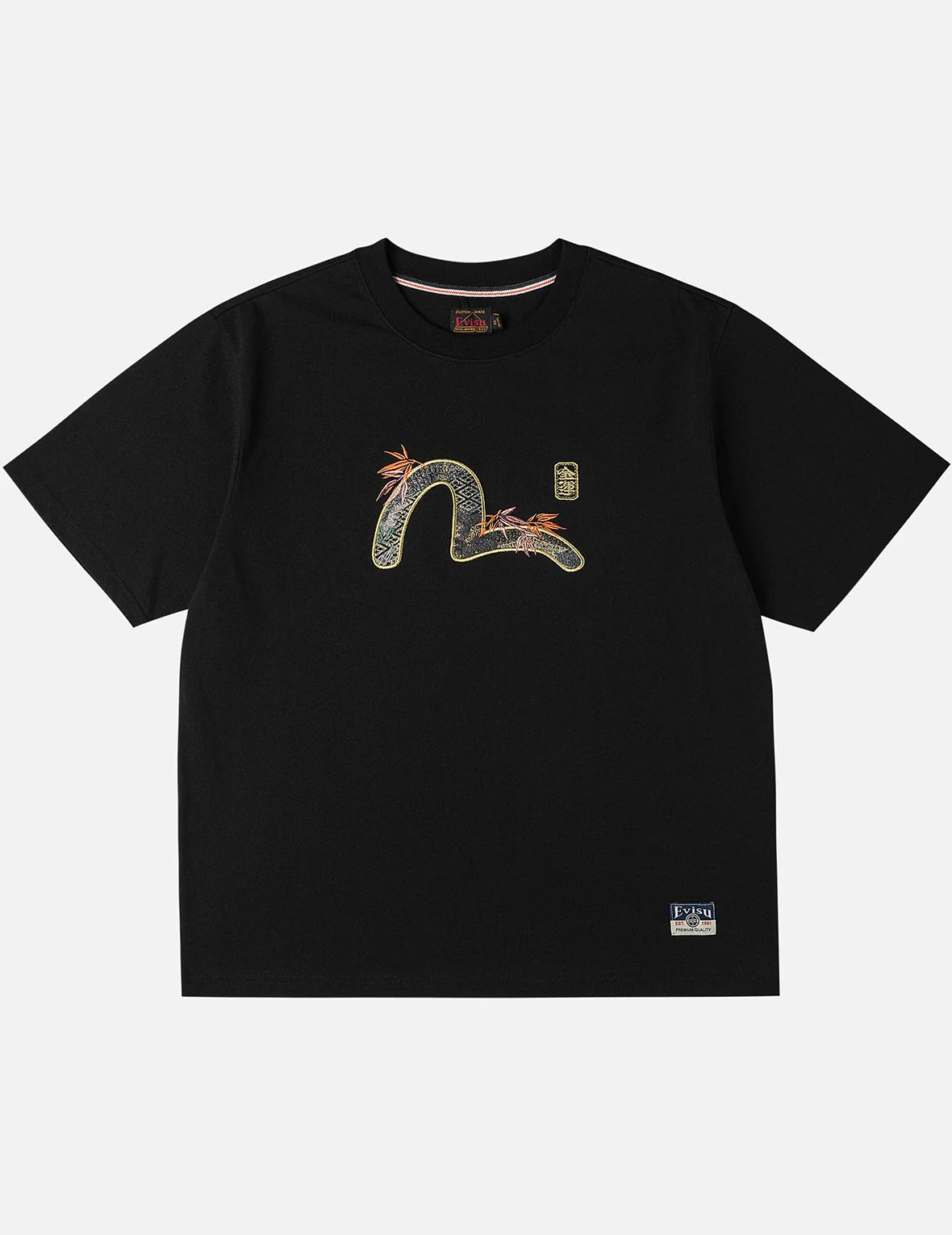 Brocade Seagull Appliqué T-Shirt