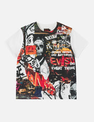 Art Theme Slogan and Graphic Collage Print T-shirt