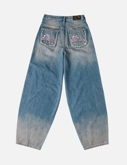 Brocade Patchwork Balloon Jeans