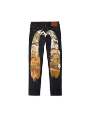 Grateful Crane Daicock Print Taper Jeans