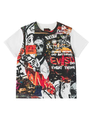 Art Theme Slogan and Graphic Collage Print T-shirt