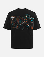 Logo and Kamon Embroidery Loose Fit T-Shirt