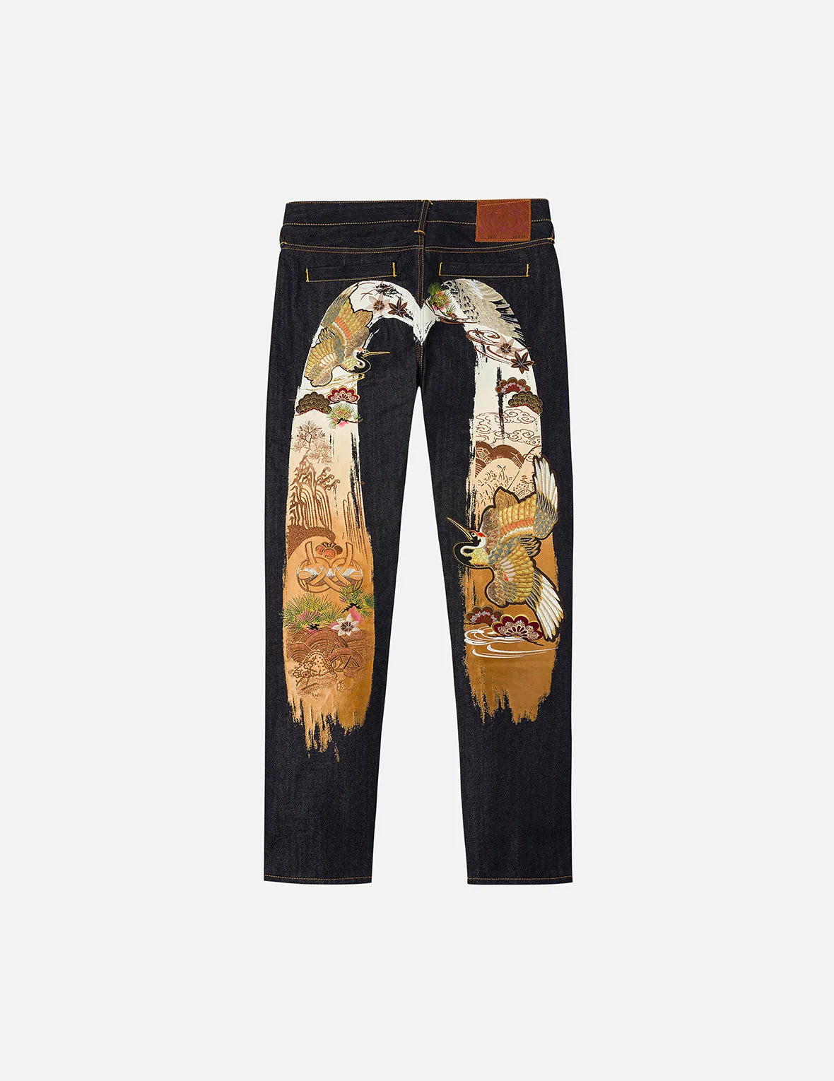 Grateful Crane Daicock Print Taper Jeans