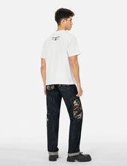 Multi-Pocket with Brocade Patch Regular Fit Jeans #2000