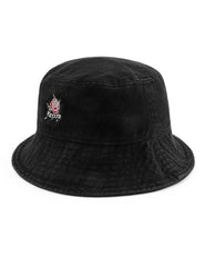 Rose Embroidery Denim Bucket Hat