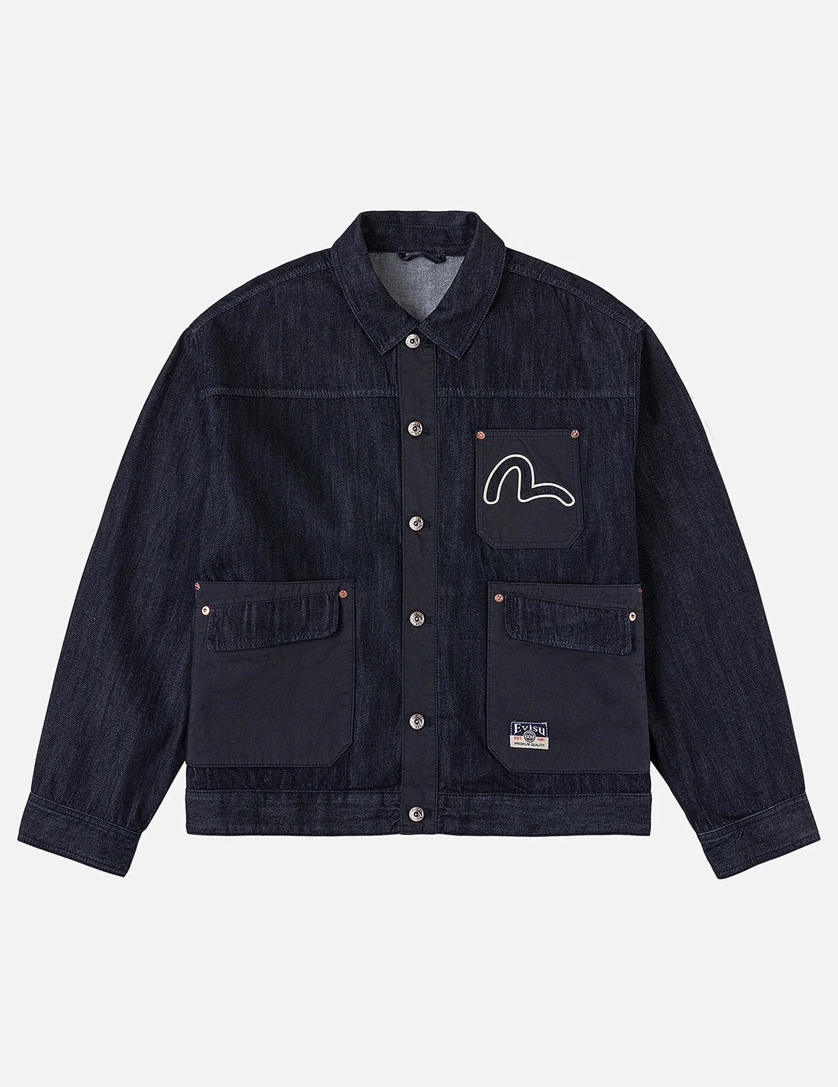 Fabric Blocking Denim Jacket