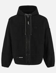 Logo Embroidery Boxy Hooded Jacket